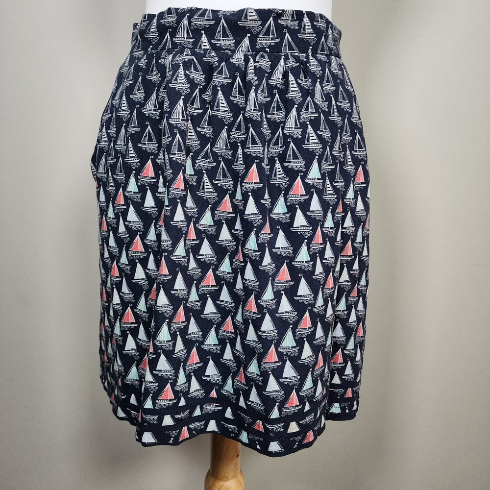 Promod Sail Boat Skirt Womens Medium Boating Yacht Ocean Pleated Skater‎ Casual - Picture 2 of 13